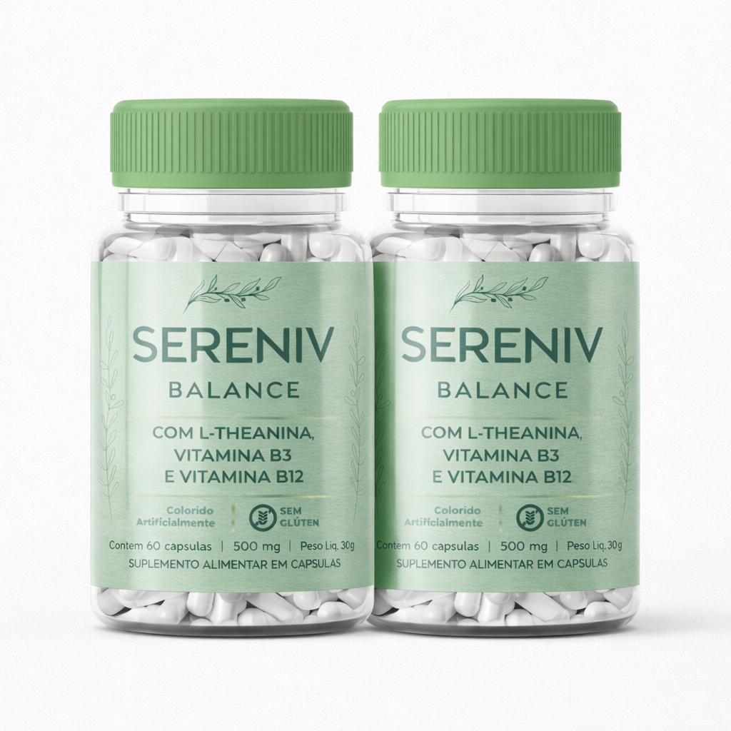 Kit Suplemento Anti Estresse e Ansiedade 2 frascos - Sereniv Balance